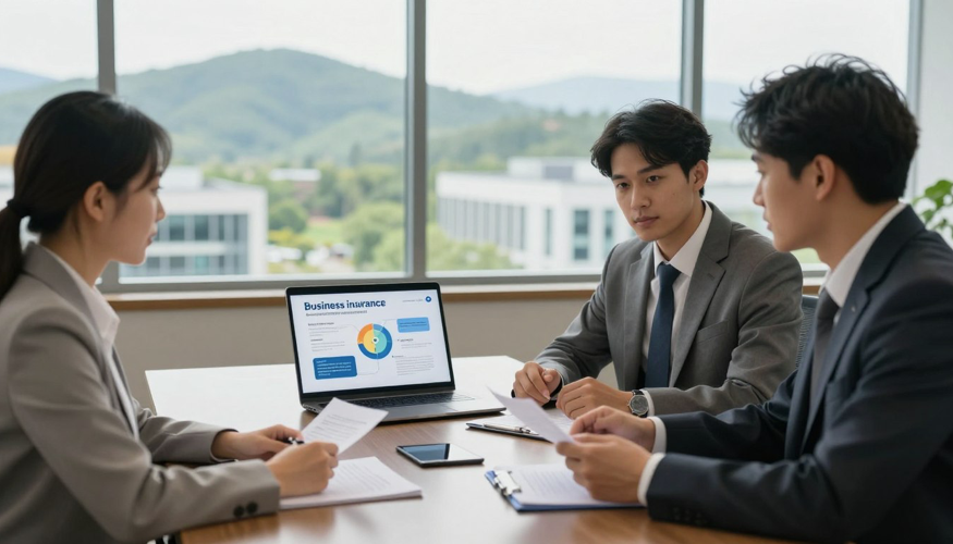 a group of people sitting at a table using a laptop computer