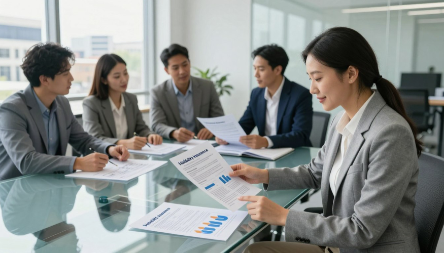 a group of people sitting at a table